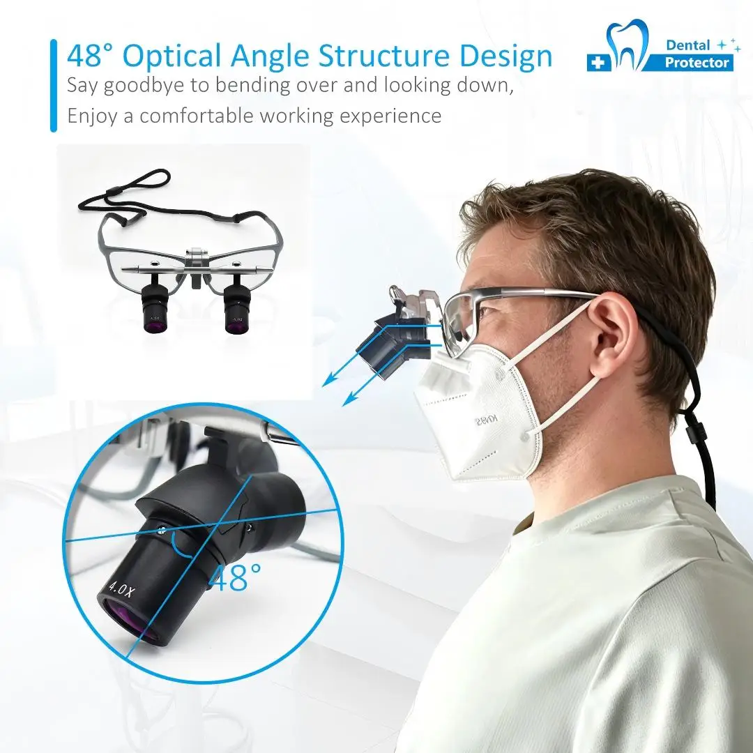 4X Dental Surgical Loupe Glasses 450mm | Lightweight Binocular Magnifier for Dentist Daily Clinical Use