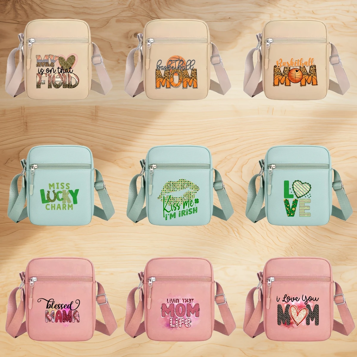 

Модная сумка-мессенджер с надписью «Мама, я люблю тебя», ткань Оксфорд, женская повседневная дорожная сумка на плечо, повседневная сумка на молнии для хранения телефона, дорожная сумка