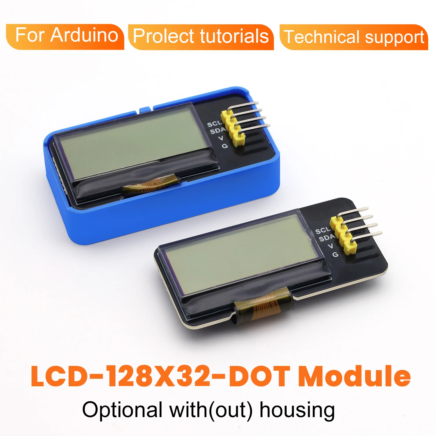 128X32 LCD DOT Module I2C Display Module DIY Electronic Building Blocks for Arduino LCD Projects Compatible with Lego Blocks