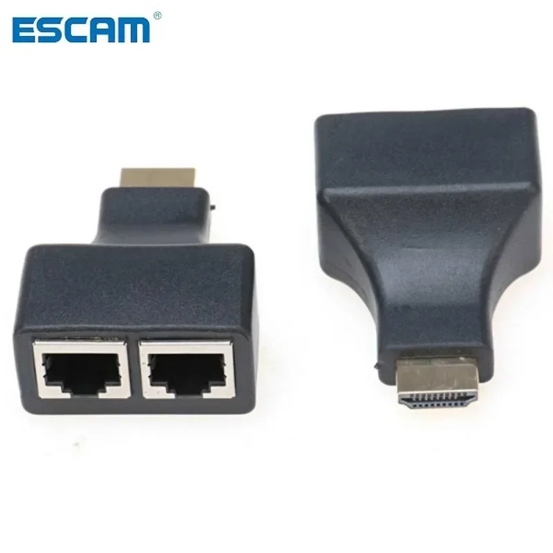 Pengulang Extender Balun Ethernet LAN UTP CAT5e CAT6 Over RJ45 yang kompatibel dengan HDMI - 1080p3D HD Dropshipping