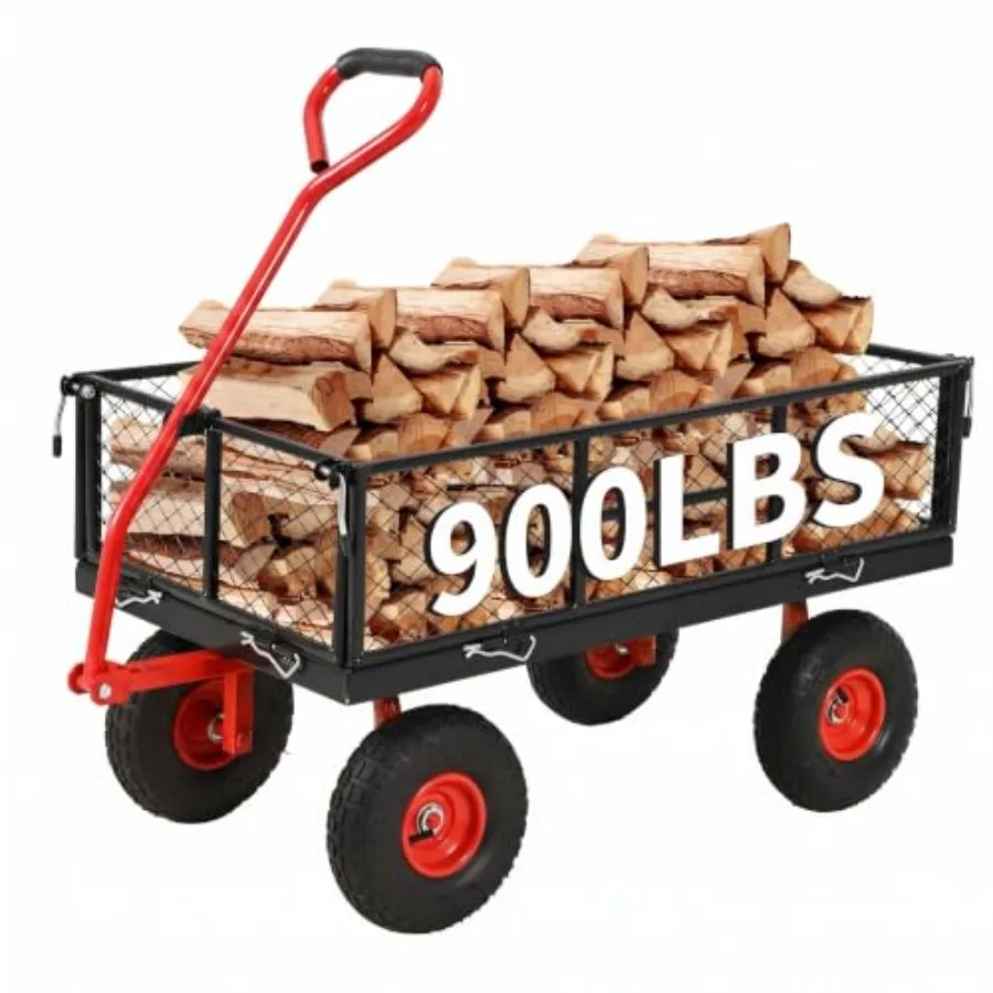 900 LB Garden Cart, Heavy Duty Metal Utility Garden Wagon Cart