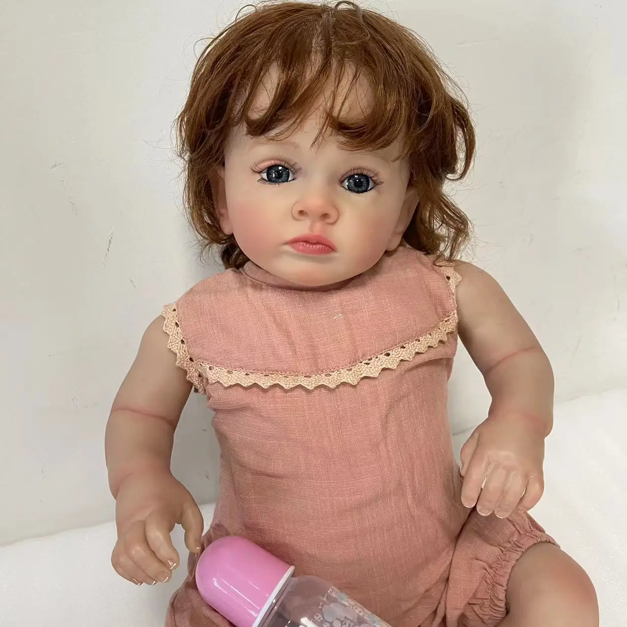 

60cm Reborn Toddler Tutti Baby Girl Doll 3D Skin Painted with Visible Veins Kids Toy for Birthday and Christmas