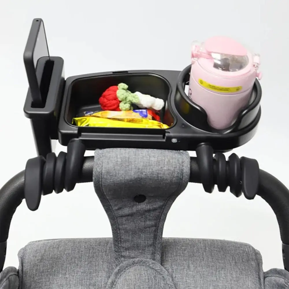 Detachable Phone Rack 3 in 1 Stroller Snack Tray Flexible Arm Grip Stable Flexible Organizer Mealtime Display Plate - view 3