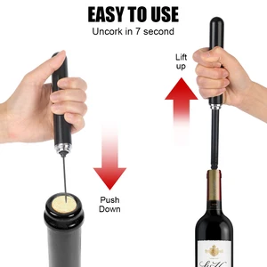 مضخة هواء محمولة النبيذ المفتاح فتاحة زجاجة النبيذ الفولاذ المقاوم للصدأ دبوس ضغط الهواء بار الملحقات مفتاح النبيذ أعلى 12 مبيعات فيوز بندقية - رقم 1