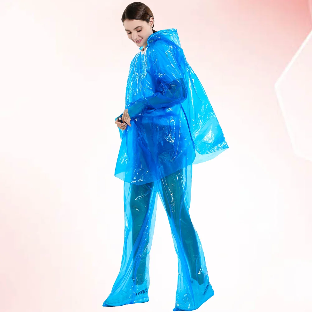 Clear Rain Ponchos for Adults Jacket Windproof Portable Raincoat Dust-proof Hooded