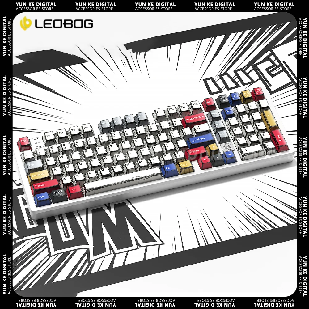 LEOBOG A26 Mechanical Keyboard Keycaps Anime Graffiti Gaming Keycaps F75 Hi75 Hi8 Keyboard Kit Custom Computer Accessories Gifts