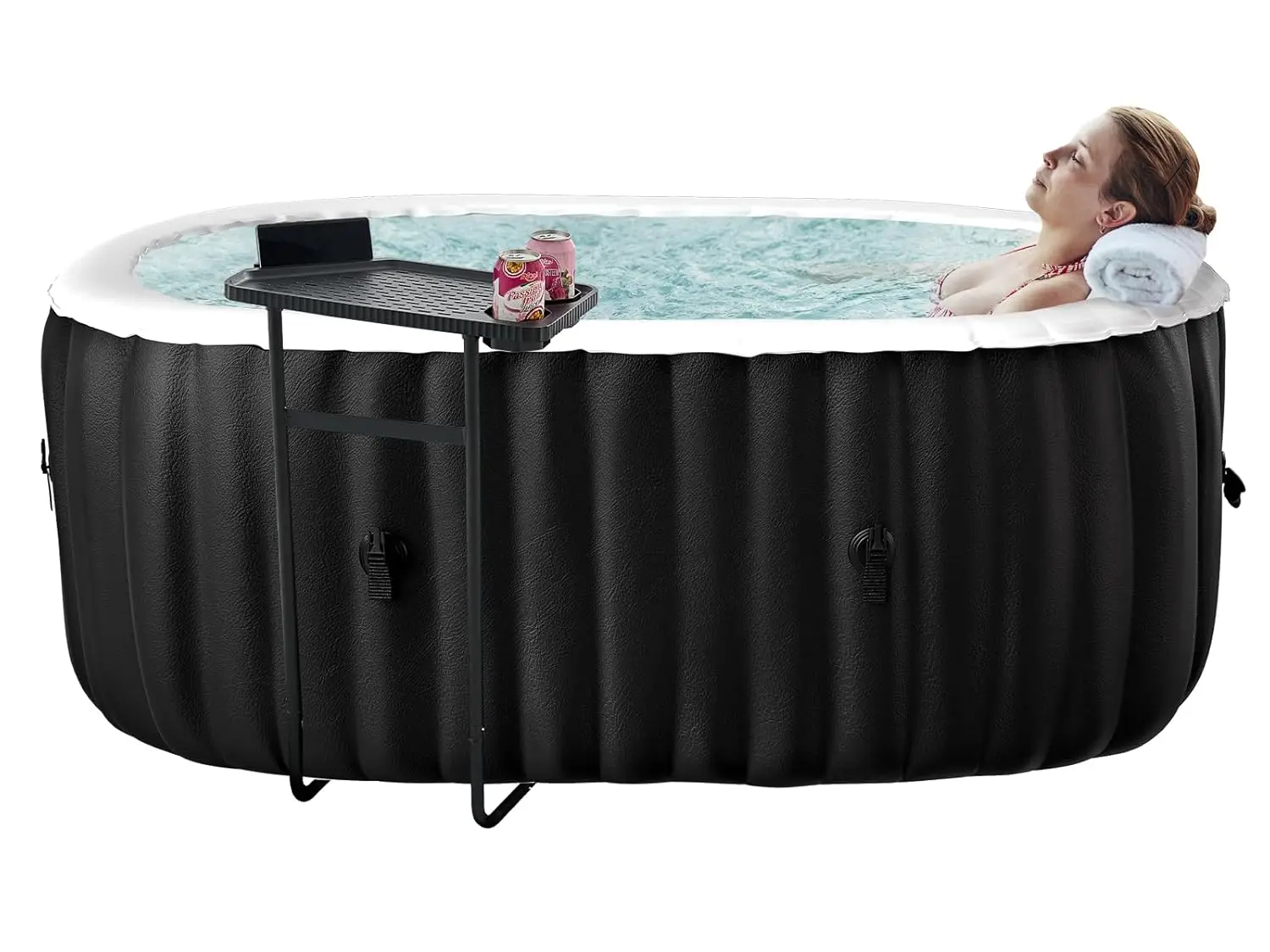 

75" X 47" X 25" Hot Tub, 1-2 Person Inflatable Hot Tub, Oval Portable Blow Up Bathtub with Side Table, Outdoor Spa, Customized