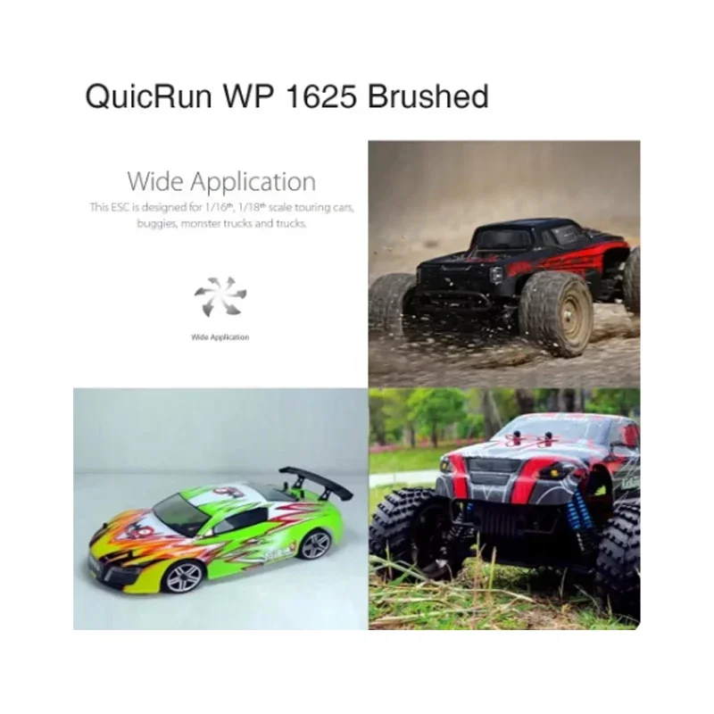 

HOBBYWING QuicRun 25A WP 1625 Waterproof Brushed ESC for 1/16 1/18 RC Touring Car Buggy Monster Truck Crawler 280 370 380 Motor