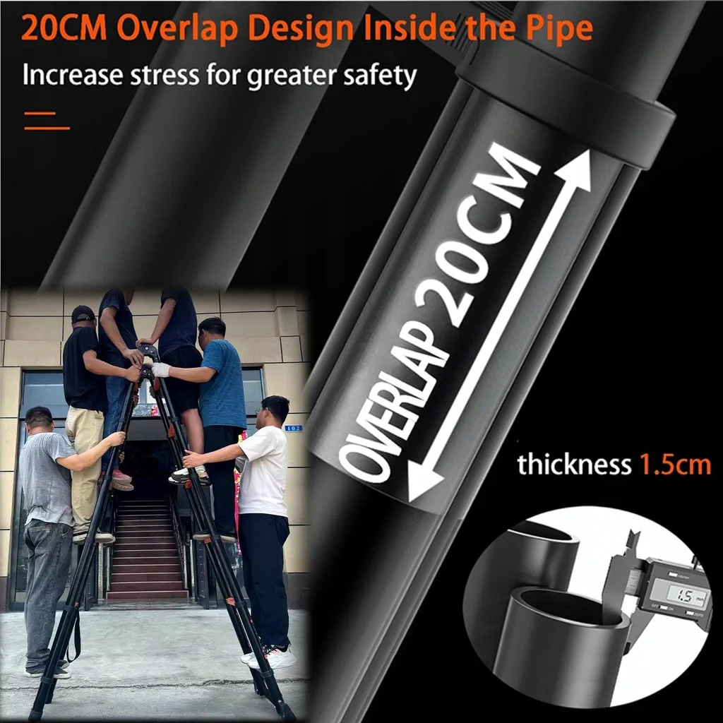 سلم تلسكوبي 5.8 م/6.6 م من الفولاذ الكربوني 19/22 قدم على شكل حرف A قابل للطي سلم محمول متعدد الأغراض مع تحميل معتمد EN131 150 كجم