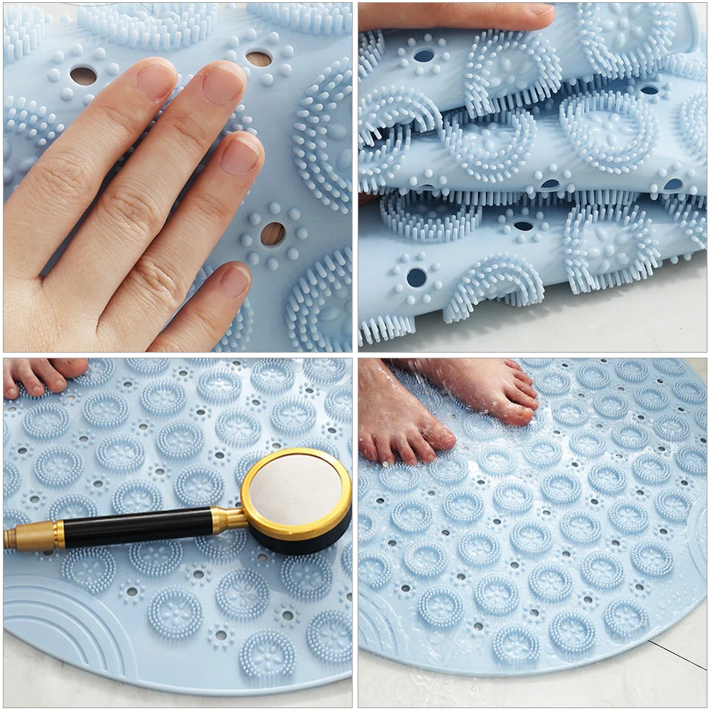 

Massage Foot Pad Cleaner Mats Powerful Suction Cups for Shower PVC Trapezoidal Anti Slip Massager Pads Mat