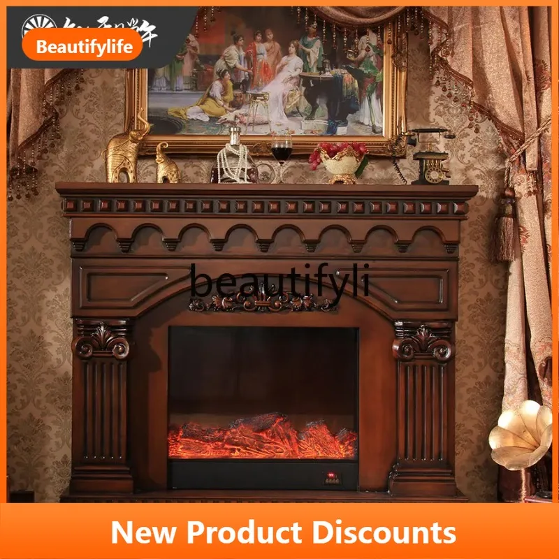 a95  American-style Dark Fireplace Decorative Cabinet European-style Simulation Electronic Heating Household Electric Fireplace