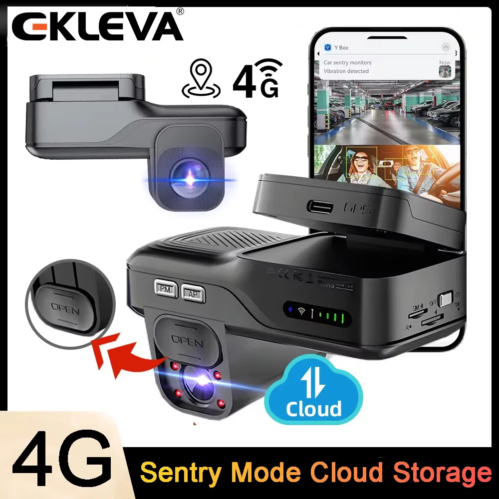 

4G Dashcam Front and Inside Two-Way Talk Car DVR Remote Live-View IR Night Vision Car DVR 24/7 Parking Sentry Mode Cloud Storage