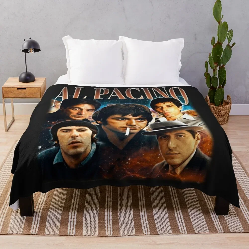 

AL PACINO Vintage 90s Style, Al Pacino Homage Rap Hip-hop, Throw Blanket Shaggy Flannel Fabric Blankets