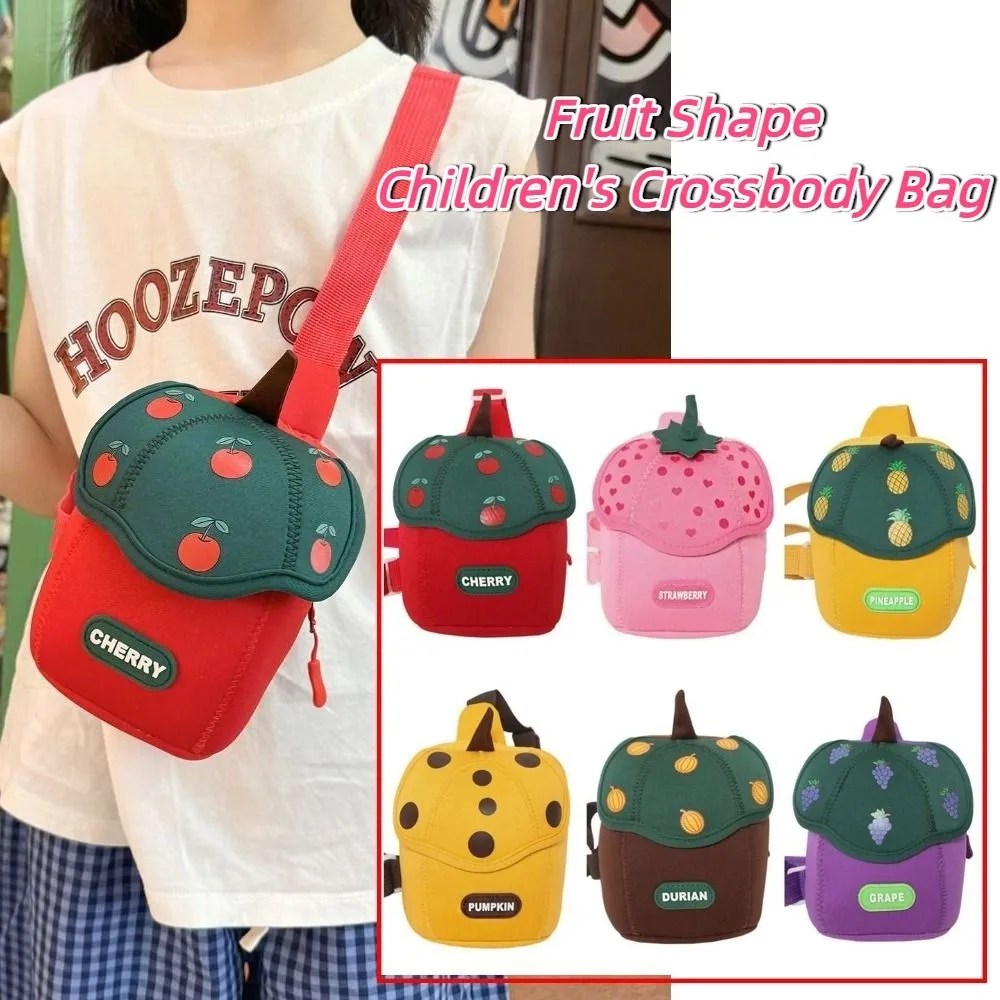 

Детский рюкзак с милой клубникой, детская сумка через плечо с фруктами и героями мультфильмов, тканевая легкая студенческая нагрудная сумка для улицы