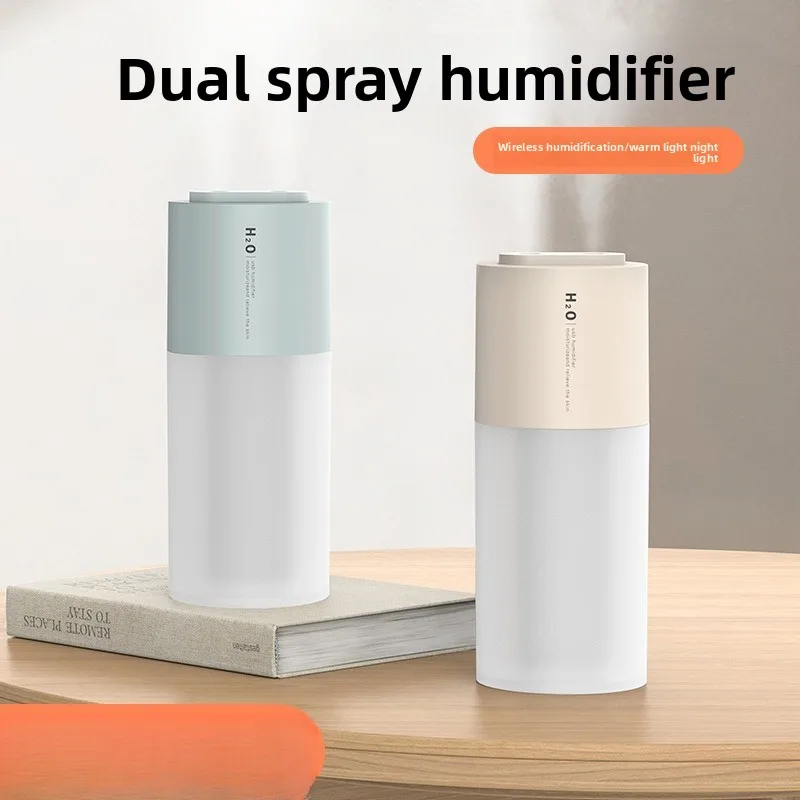 New Double Spray Humidifier Home Desktop Usb Charging Warm Light Car Air Humidifier