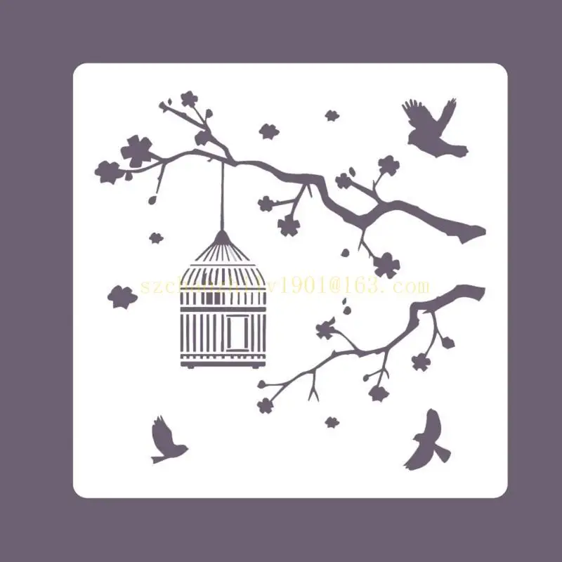 8 pacotes estênceis pintura, flores, pássaros, galhos, modelos desenho, reutilizáveis, ocos para amantes diy, crianças, meninos, meninas, estudantes