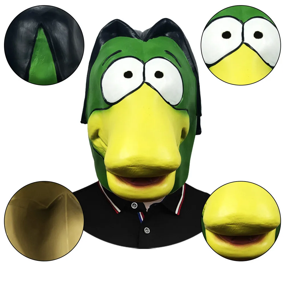 Entenkopfmaske für Erwachsene Halloween Deluxe Latex Tiermaske Neuartige Entenschnabel-Kostümmaske – Detail 5
