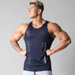 Wholesale of summer new men's tank tops by manufacturers, sleeveless fitness tank tops, men's running training fitness tank tops