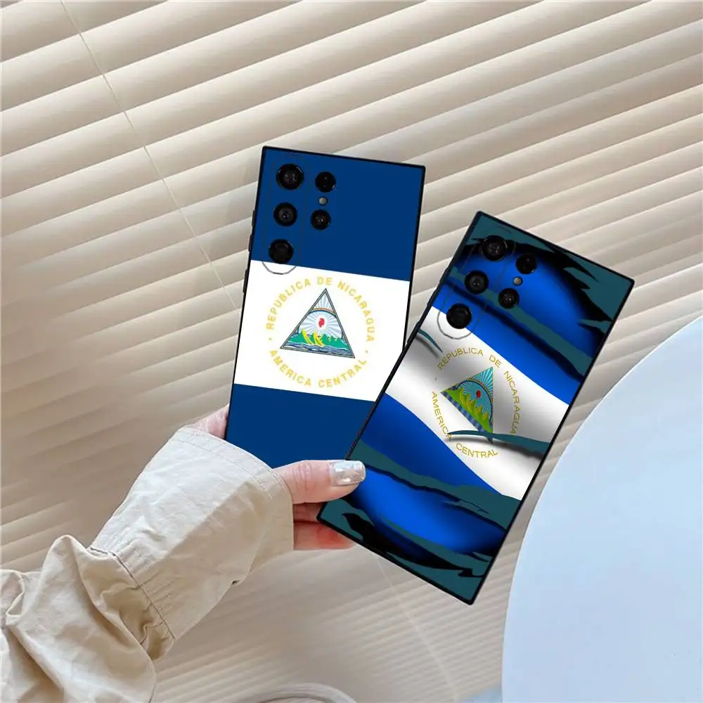 

Nicaragua Flag Phone Case For Samsung Galaxy S25 Ultra S22 S23 S24 Ultra S21 S20 5G Protective Soft Silicone TPU Funda