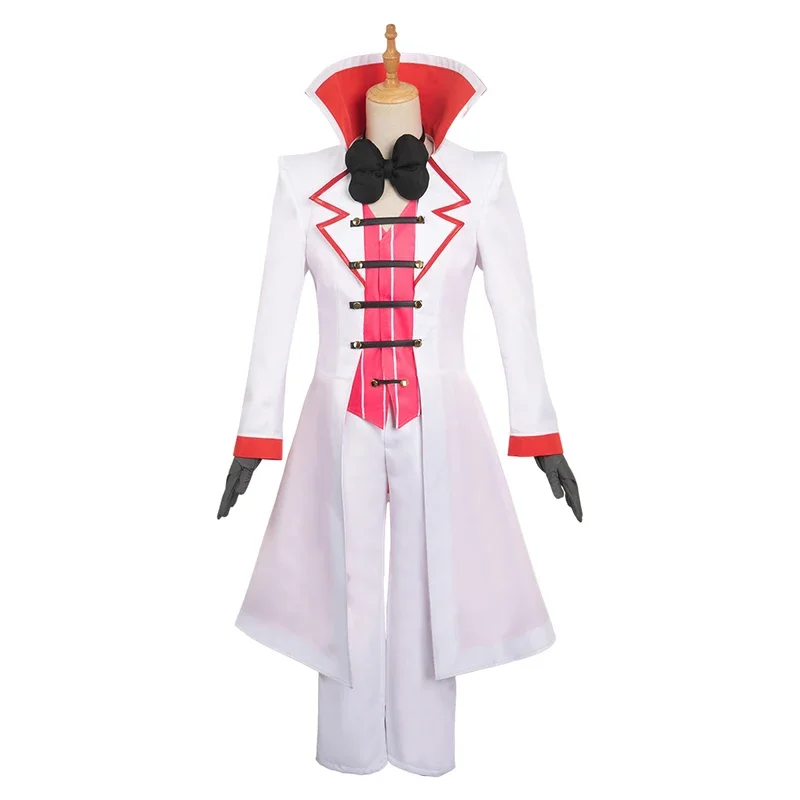 Disfraz de Cosplay de Lucifer, disfraz de Hotel de Anime para hombres adultos, sombrero, uniforme, pantalones superiores, trajes de fantasía, traje de Carnaval de Halloween