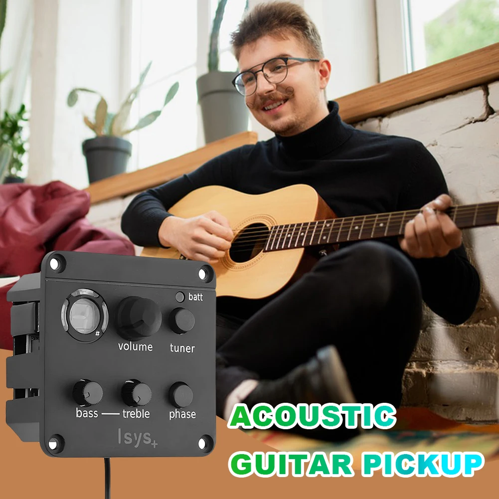 Acoustic Guitar Pickup for ISYS+ Preamp System Acoustic Guitar EQ Tuner Piezo Pickup Mic Blend Preamp Guitar Accessories