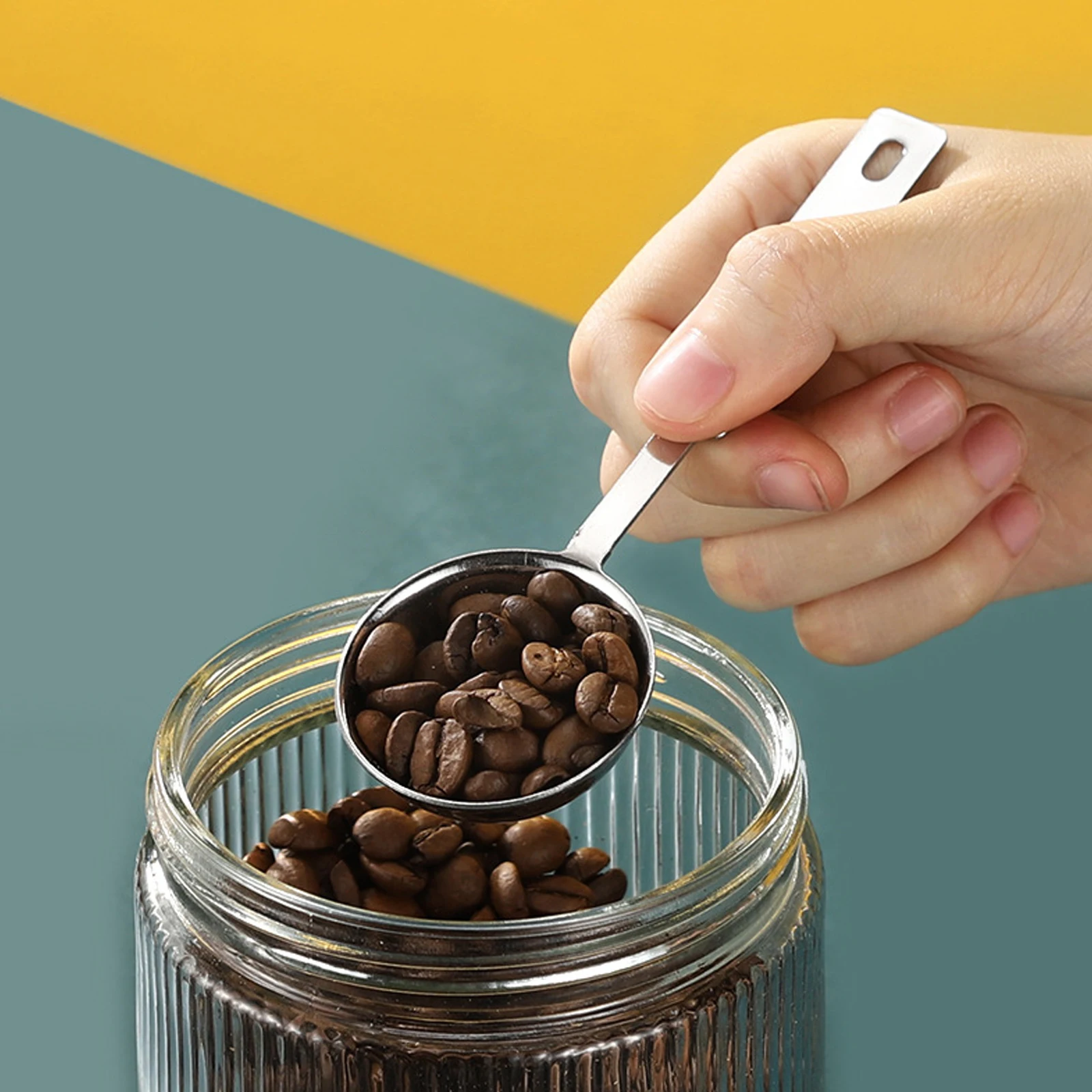 

5pcs Measuring Set Stainless Metal Measuring Spoons Steel For Coffee Sugar Milk Powder Tea Kitchen Use Spoon Measurement Tool