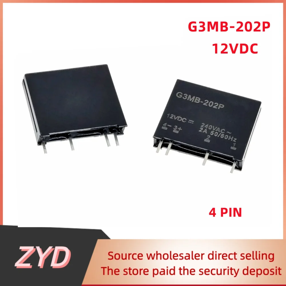 5PCS Solid State Relay 4pin G3MB-202P 5V 12V 24V PCB Mounting SIP SSR AC 240V 2A Snubber Circuit Resistor DC-AC Relay Module