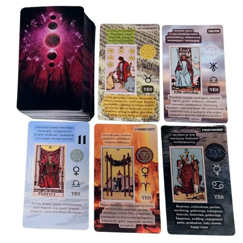 Tarot Cards for Beginners,Learning Tarot Deck,No Guide Book Needed,Tarot Cards with Meanings on Them (Español),78 Cards Reversed