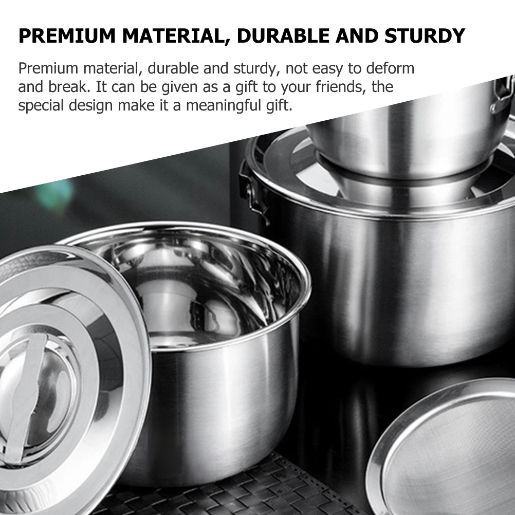 

Stainless Steel Lard Tank Egg Mixing Bowl Salad Container Kitchen Basin Condiment Holder Deep Smooth Surface Premium