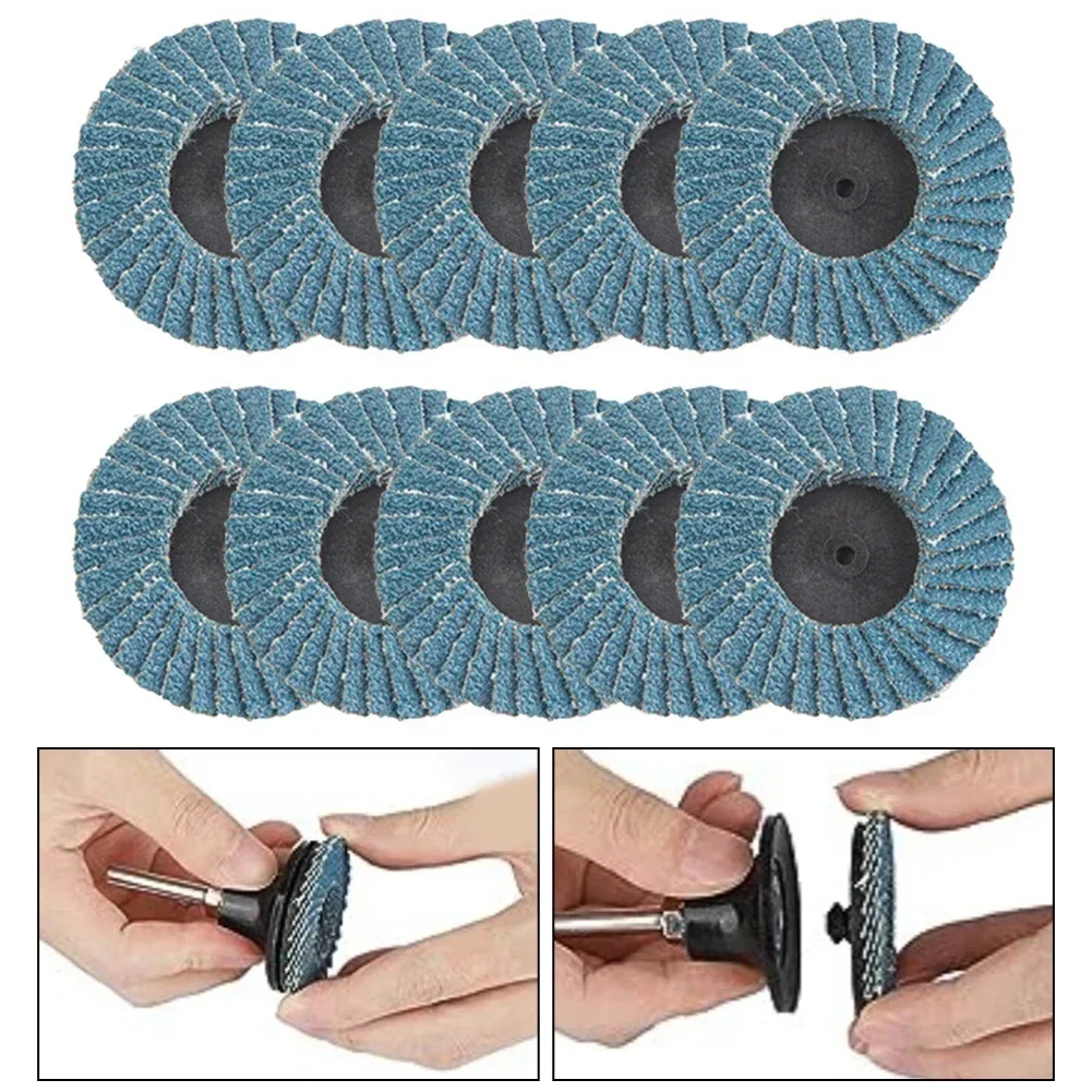 10pcs 40/60/80Grit 2inch Button Small Louver Mini Louver Polishing Pad Nylon Pad Sand Disc Set For Polishing Rust