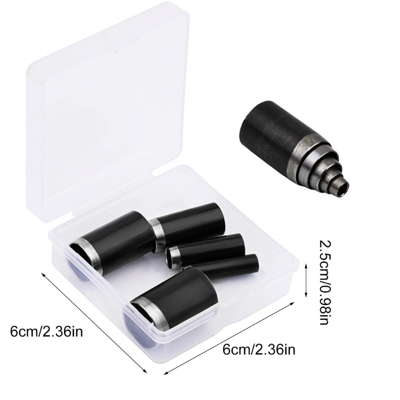 F92B 5pcs Strumento punzonatura cavo Strumento rotondo fori punzonatura set per pelle