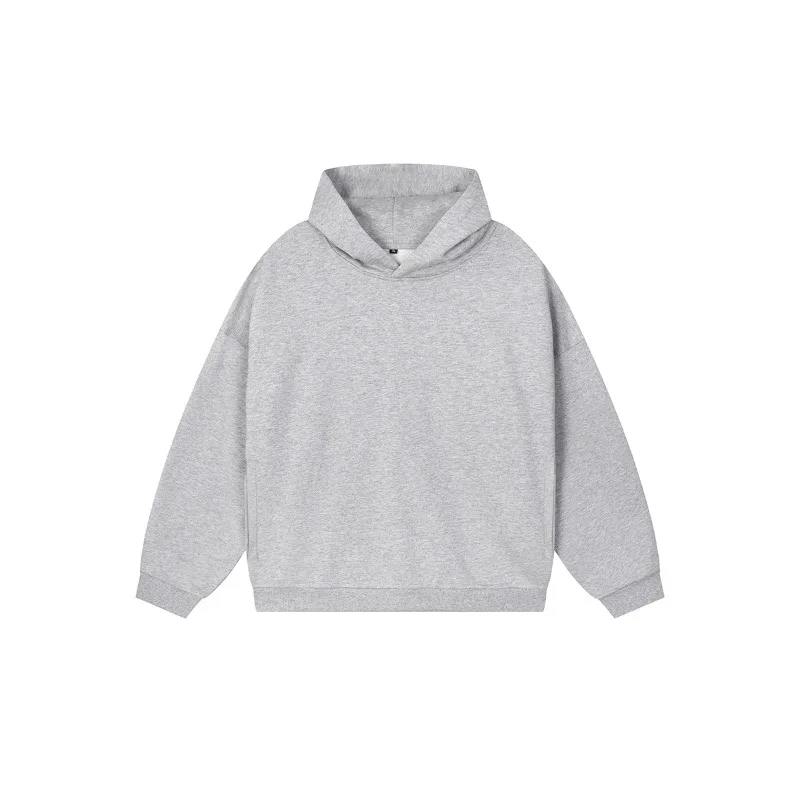 

Men's Spring Casual Hoodie 380g Looped Pure Cotton Hoodie Men Solid Color American High Street Hoodie Fashionable Individuality