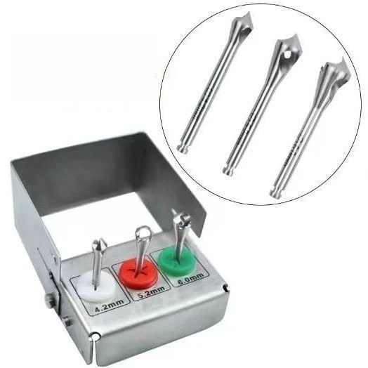 

Dental Implant Instruments: Gingival Punch, Trephine Bur, and Implant Drill Kit
