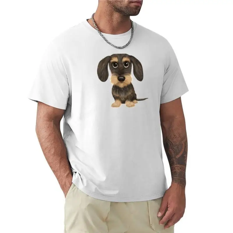 Wirehaired Dachshund | Cute Wire Haired Wiener Dog | Wild Boar and Tan Teckel T-Shirt brand t-shirt cotton men tops