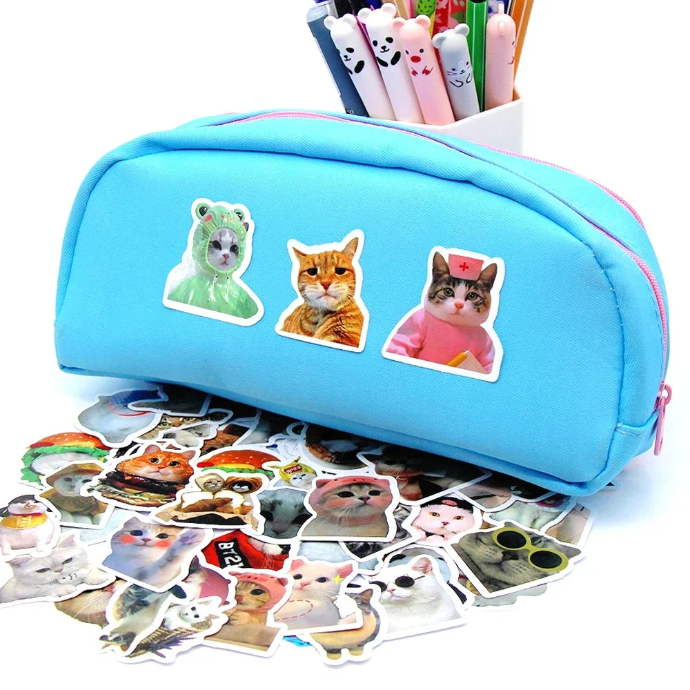 16 Style Funny Dog Cat Animal Meme Waterproof Graffiti Sticker Aesthetic Decorative Luggage Laptop Phone Scrapbook Kids Stickers