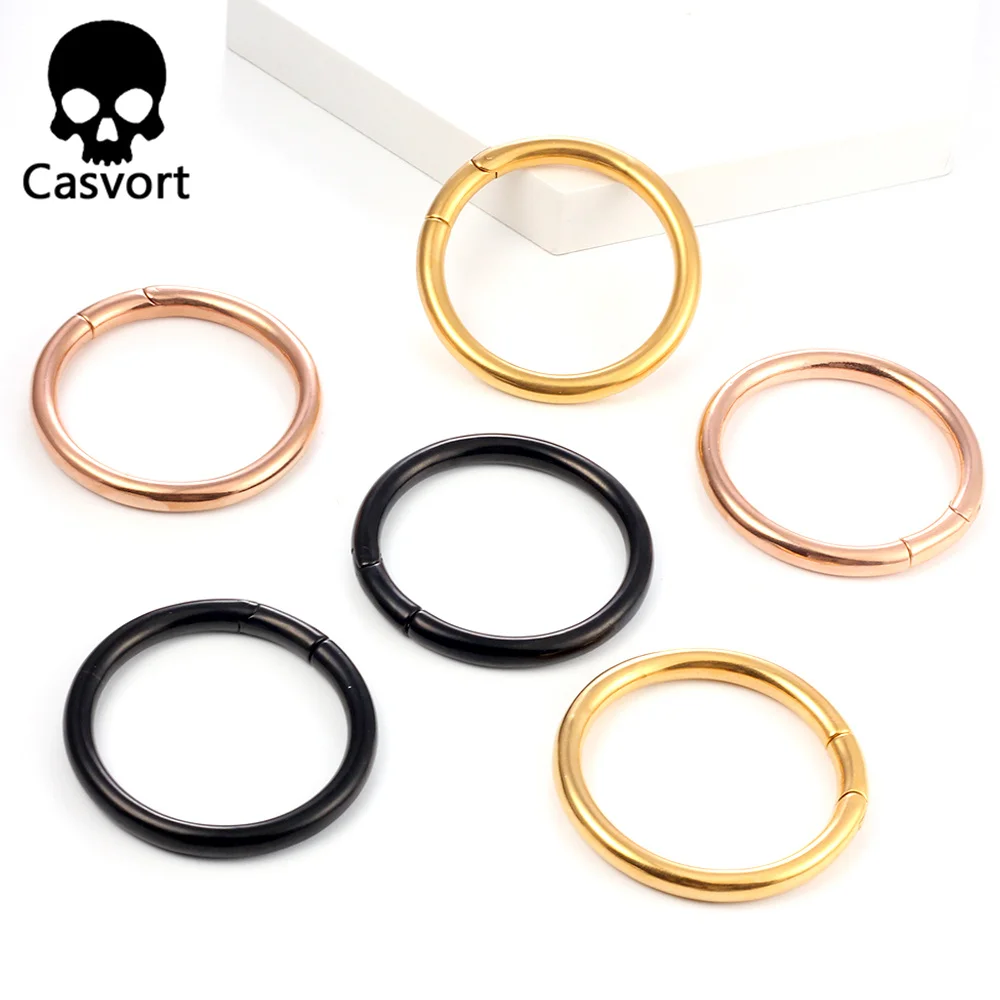 

Casvort 10PCS Ear Hangers Weights Stainless Steel Spring Buckle Tunnels Gauges Stretcher Body Piercing Jewelry Circular Ring