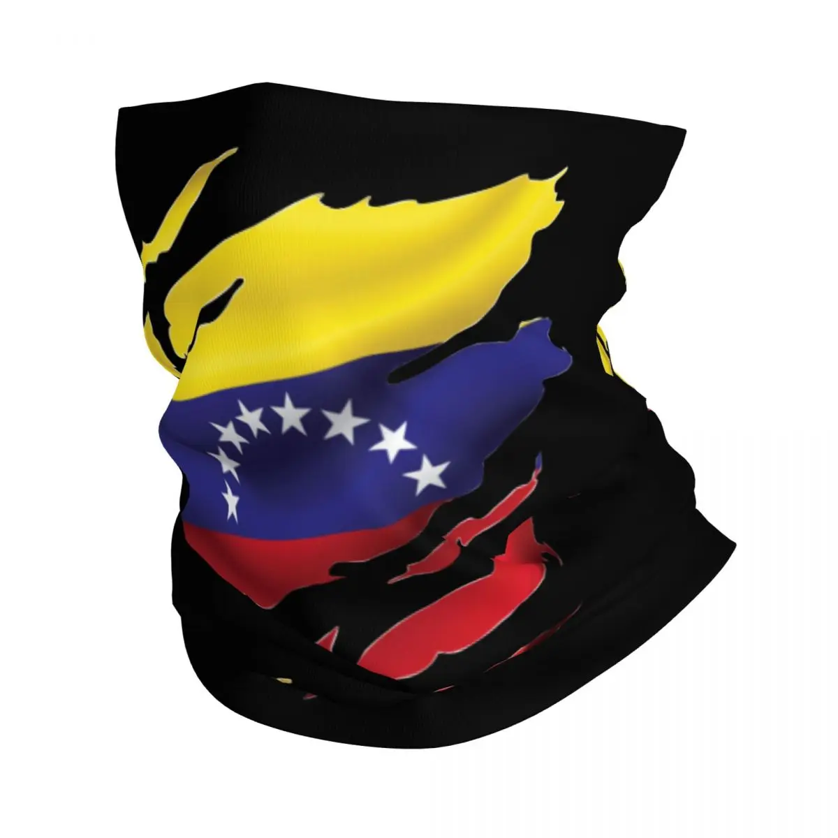 Venezuela Ripped Flag Bandana Neck Cover Printed Venezuelan Face Scarf Warm Headwear Cycling Unisex Adult Windproof