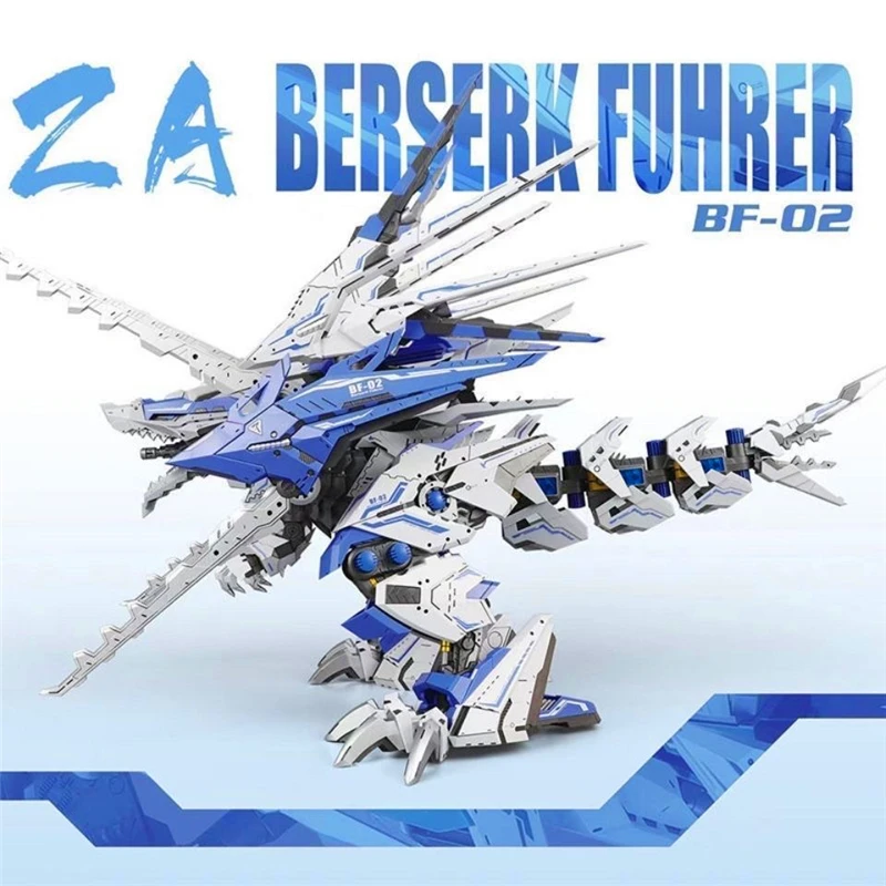ZA Blue Zoids Liger Berserk Fuhrer Bf-02 Mugen Liger Perakitan Model Koleksi Mainan Hadiah