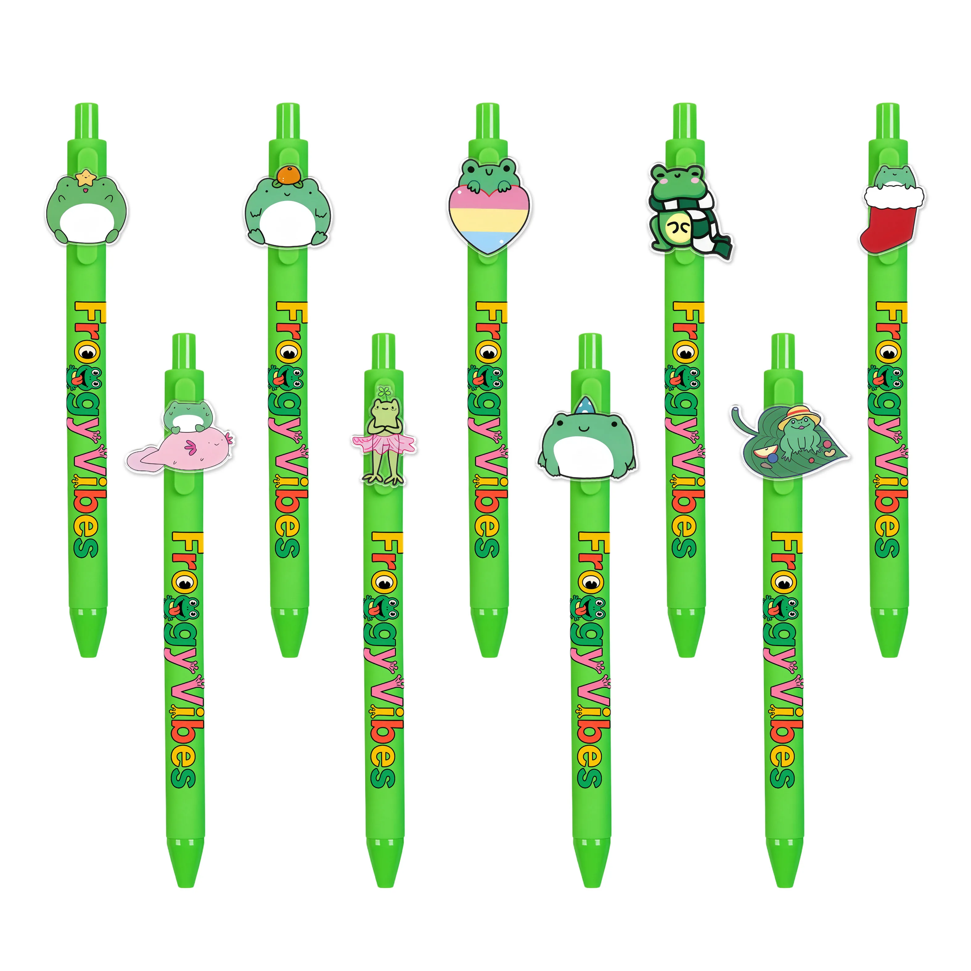 

Набор из 9/18 штук: креативные выдвижные шариковые ручки в форме зеленой лягушки, канцелярские товары для школьников, ручки в форме животных для подписи