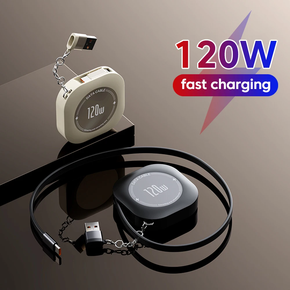 

Выдвижной зарядный кабель USB C на USB C мощностью 120 Вт с переходником типа C «мама» на USB Ios «папа» для IPhone 16 Xiaomi Шнур для передачи данных