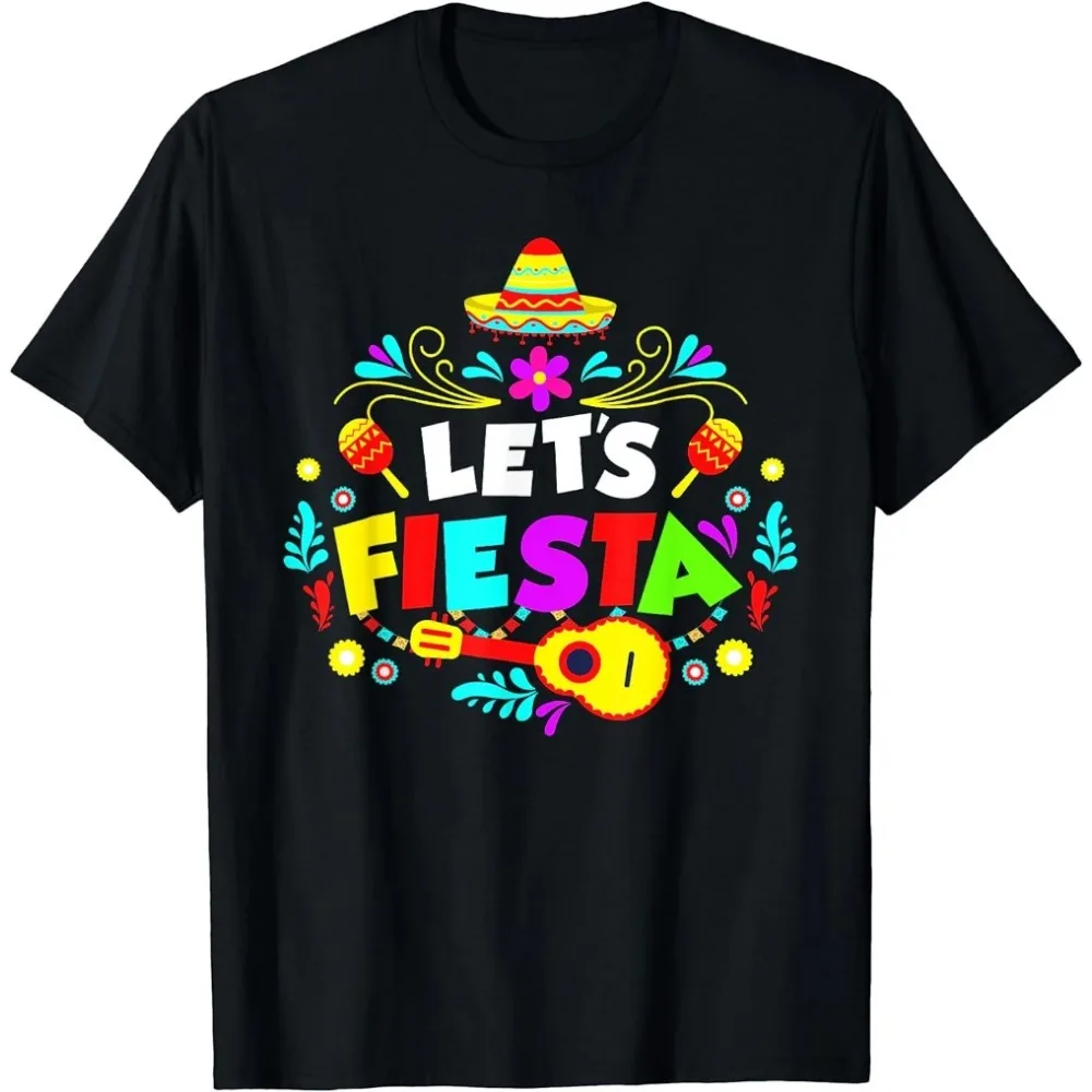 Let's Fiesta Viva Mexican Party Shirts  Men Women Cotton T-Shirt Summer High Quality Tops Mexican Celebratory Men Clothing