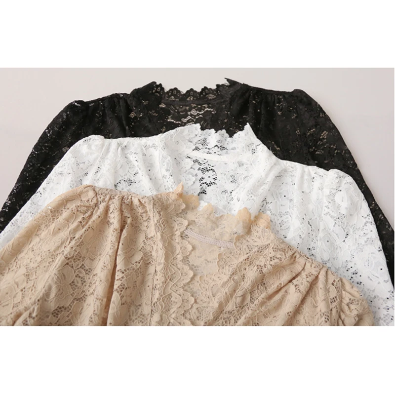 New,European,Clothes,T-Shirt,Chic,Sexy,V-Neck,Hollow out,Lace,Women,Tops,Long Sleeve,Patchwork,Bottoming Shirt,Slim,Tees,59024