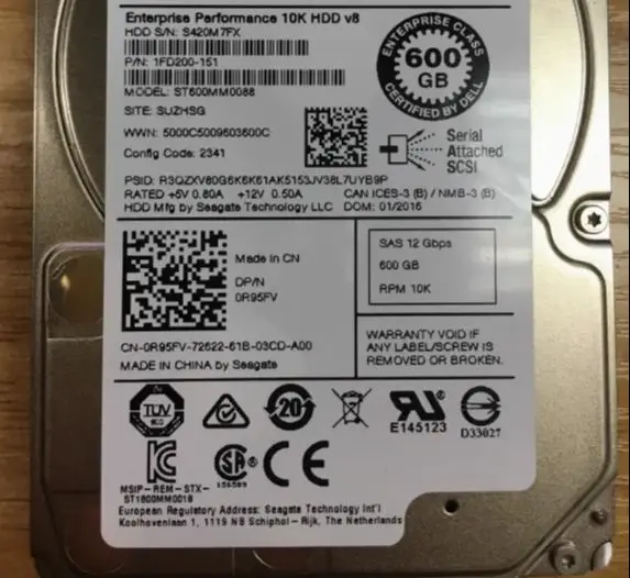 

For ST600MM0088 0R95FV 600GB SAS 10K 2.5 server hard drive