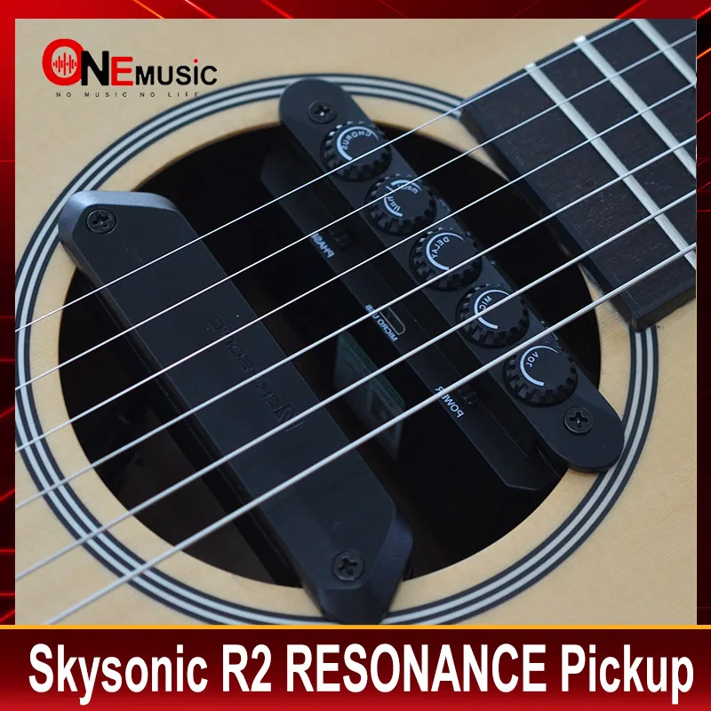 

Skysonic R2 RESONANCE Pickup Magnetic Mic Pickup with Reverb Chorus Delay Effect Guitar Pickup with Resonant Speaker