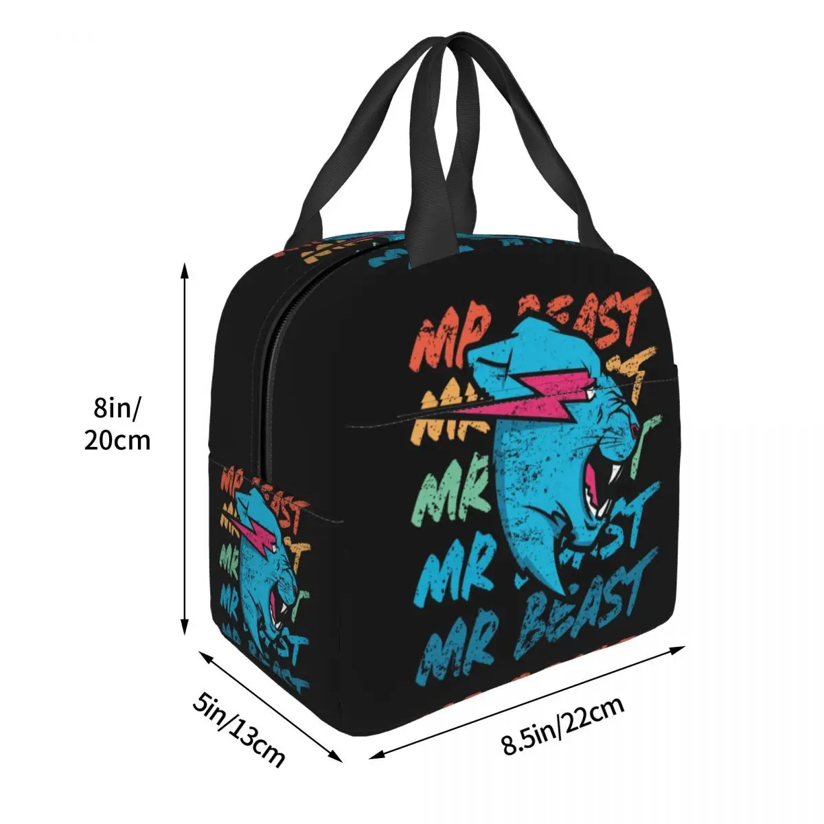 Retro Vintage Mr Game Insulated Lunch Bag Leakproof Mr Gaming Beasts Lunch Container Cooler Bag Tote Lunch Box Work Food Bag