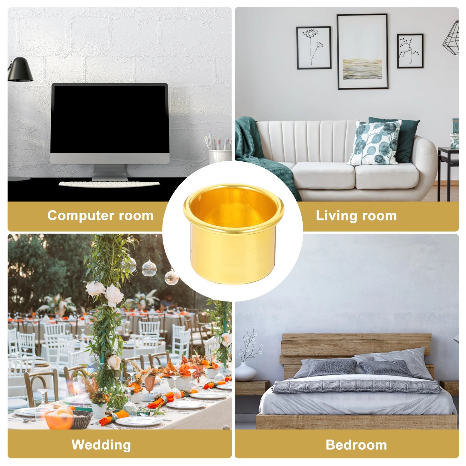 

30Pcs Aluminum Insert Cup Bulk Candlestick Holders for Party Wedding Centerpiece Metal Drip Cup Household Use