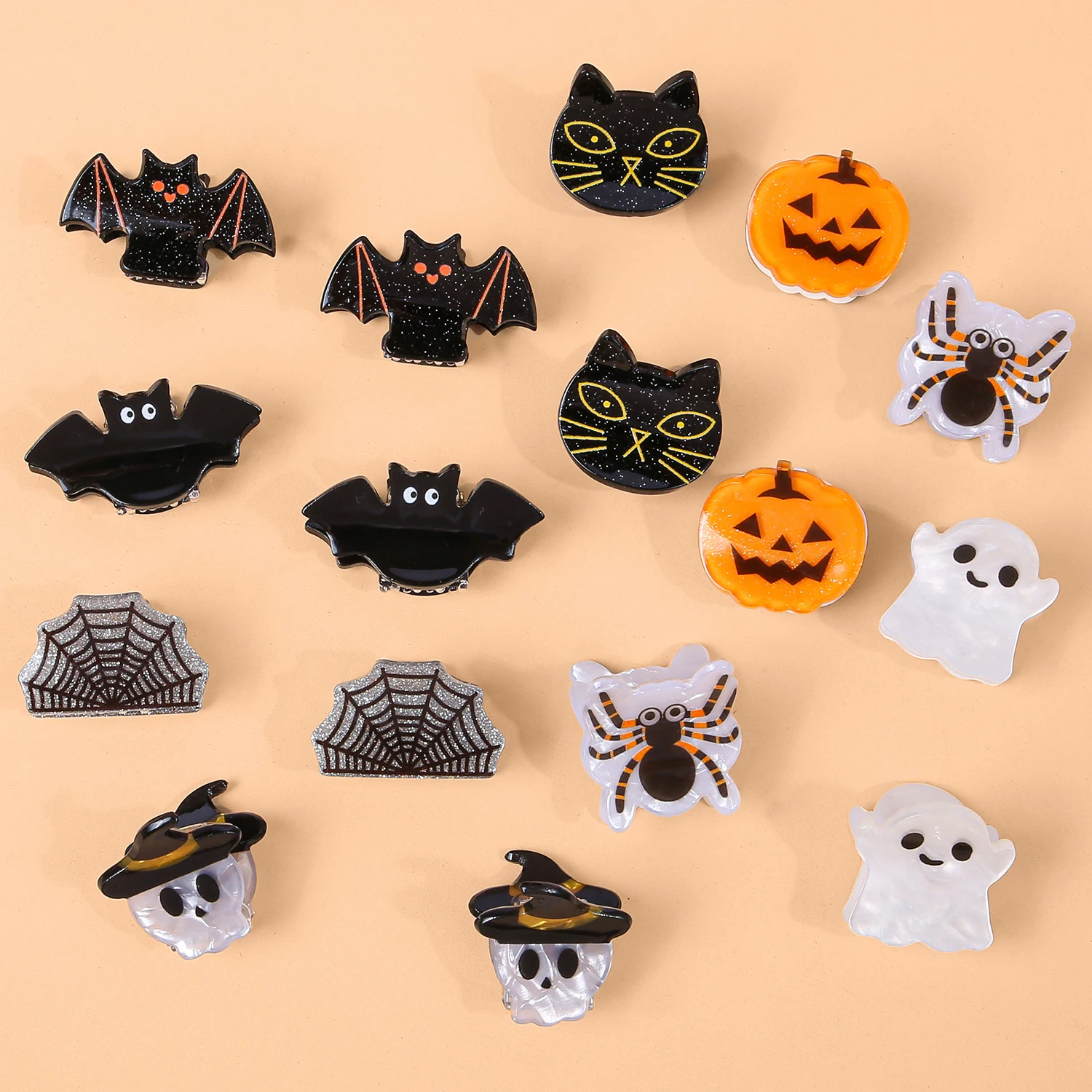 8/16PCS Halloween Hair Claws Clips Pumpkin Devil Claws Girls Festival Halloween Party Cosplay Caws Clips Kids Hair Accessories