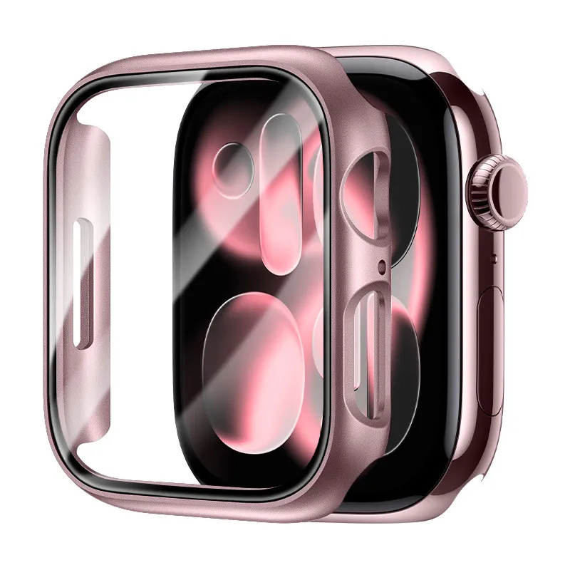 Screen Protector For Apple Watch Case 45mm/41/44/40/42/38mm Tempered Glass+PC Bumper Cover Series 11 10 46mm 42mm 9 8 7 6 5 SE image 4