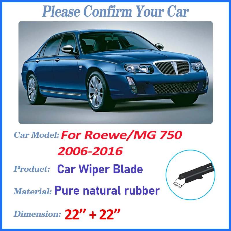 

For Roewe 750 2014 Parts MG Accessories 2006-2016 Car Front Wiper Blades Durable Noise Windshield Windscreen Wipers Auto Tools
