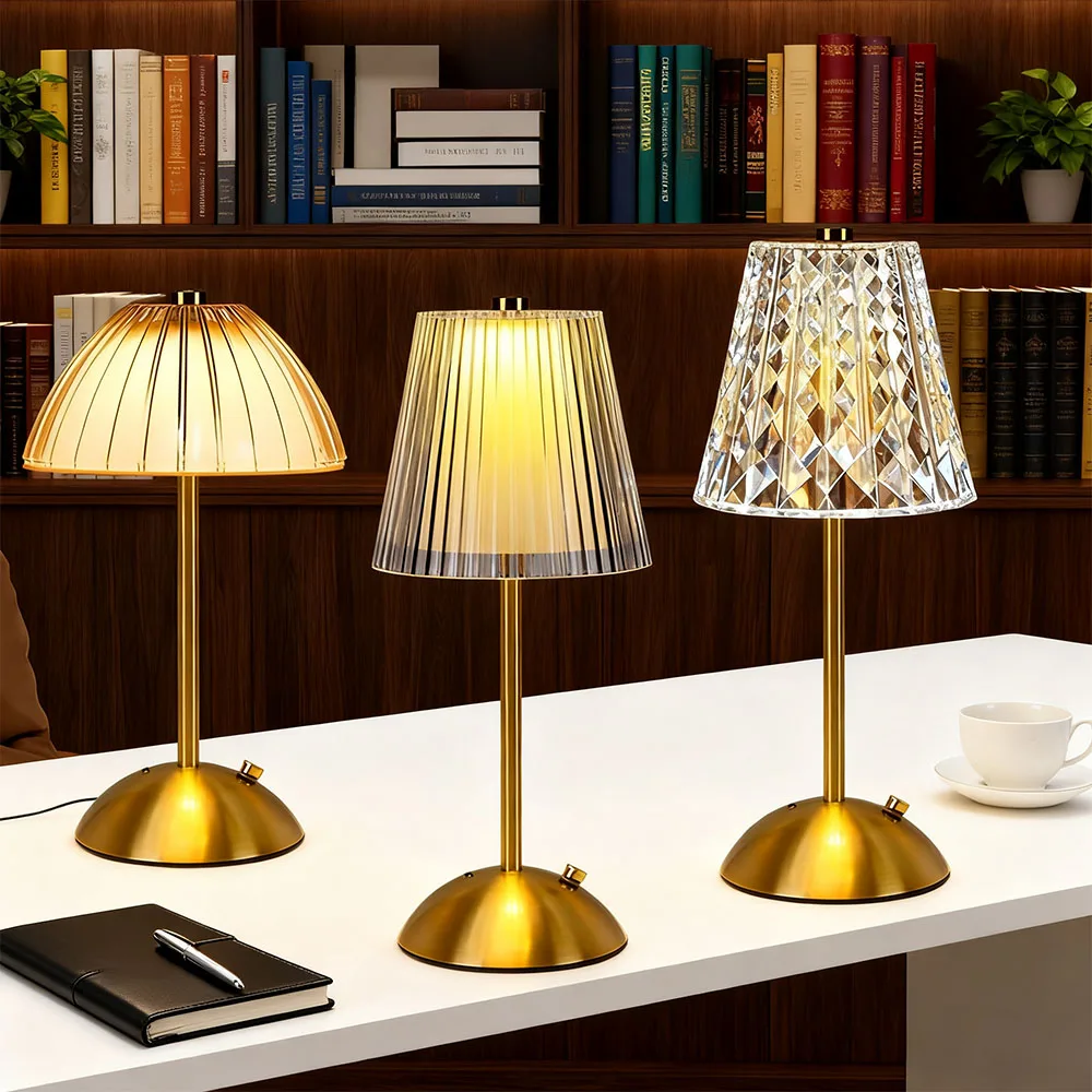 

LED Table Lamp Touch Sensor Dimming USB Rechargeable Stand Desk Lamp Night Light Retro Bedside Lamp Restaurant Hotel Bar Bedroom